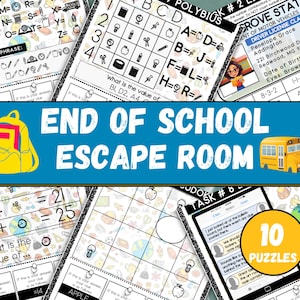 Last Day of School Escape Room Game, Printable End of Year Escape Room Kit, DIY Escape Room for Kids or Tweens, End of School Escape Room