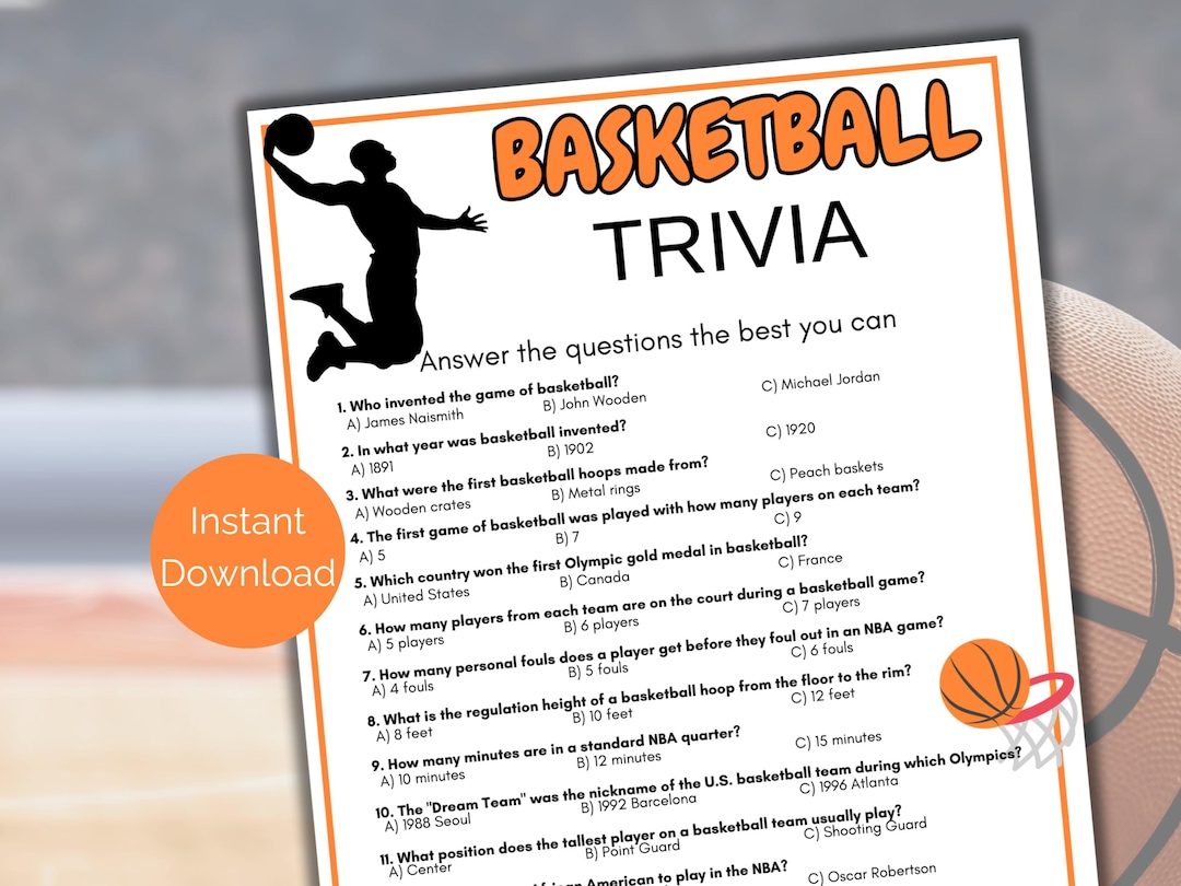 Basketball Trivia Game, Basketball Quiz, Basketball Tailgate Party