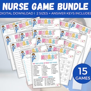 Nurse Game Bundle, Nurse Retirement Party, Printable Nurse Appreciation Game, Nurse Graduation Activity, Hospital Party Games, Nurse Week