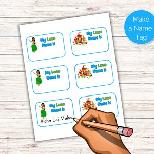 What's Your Luau Name Game + Name Tags, Hawaiian Party Game, Tropical ...