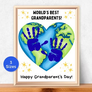 Best Grandparents Handprint Art, Grandparents Day Handprint Craft for toddlers, Grandparent Keepsake, Gift From Grandkids, Grandma Handprint