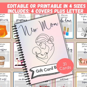 Libro de tarjetas de regalo para mamás primerizas (editable o imprimible), regalo para baby shower, libro de tarjetas de regalo para bebés, regalo para padres primerizos, regalo para futuras mamás