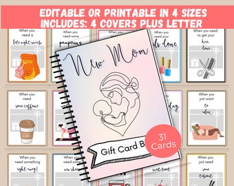 New Mom Gift Card Book Editable or Printable, Baby Shower Gift for Her, New Baby Gift Card Book, First Time Parent Gift, Mom To Be Gift