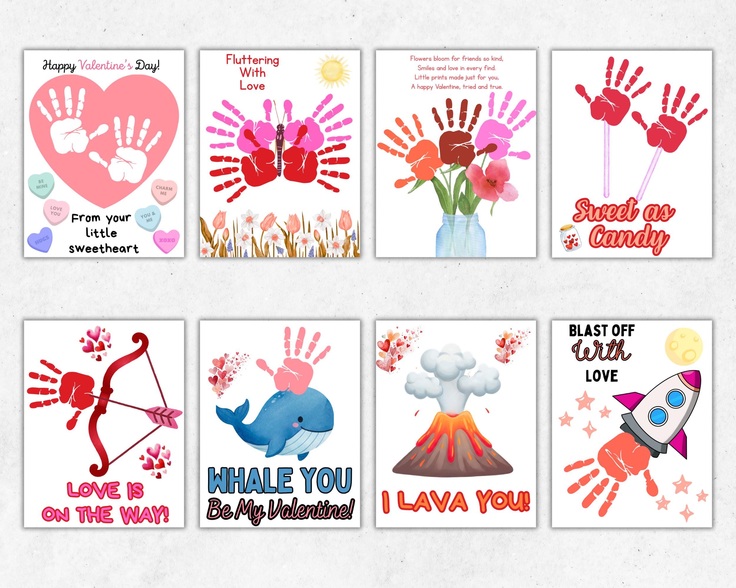 Valentines Handprint Art Bundle, Valentine's Day Handprint Craft for ...