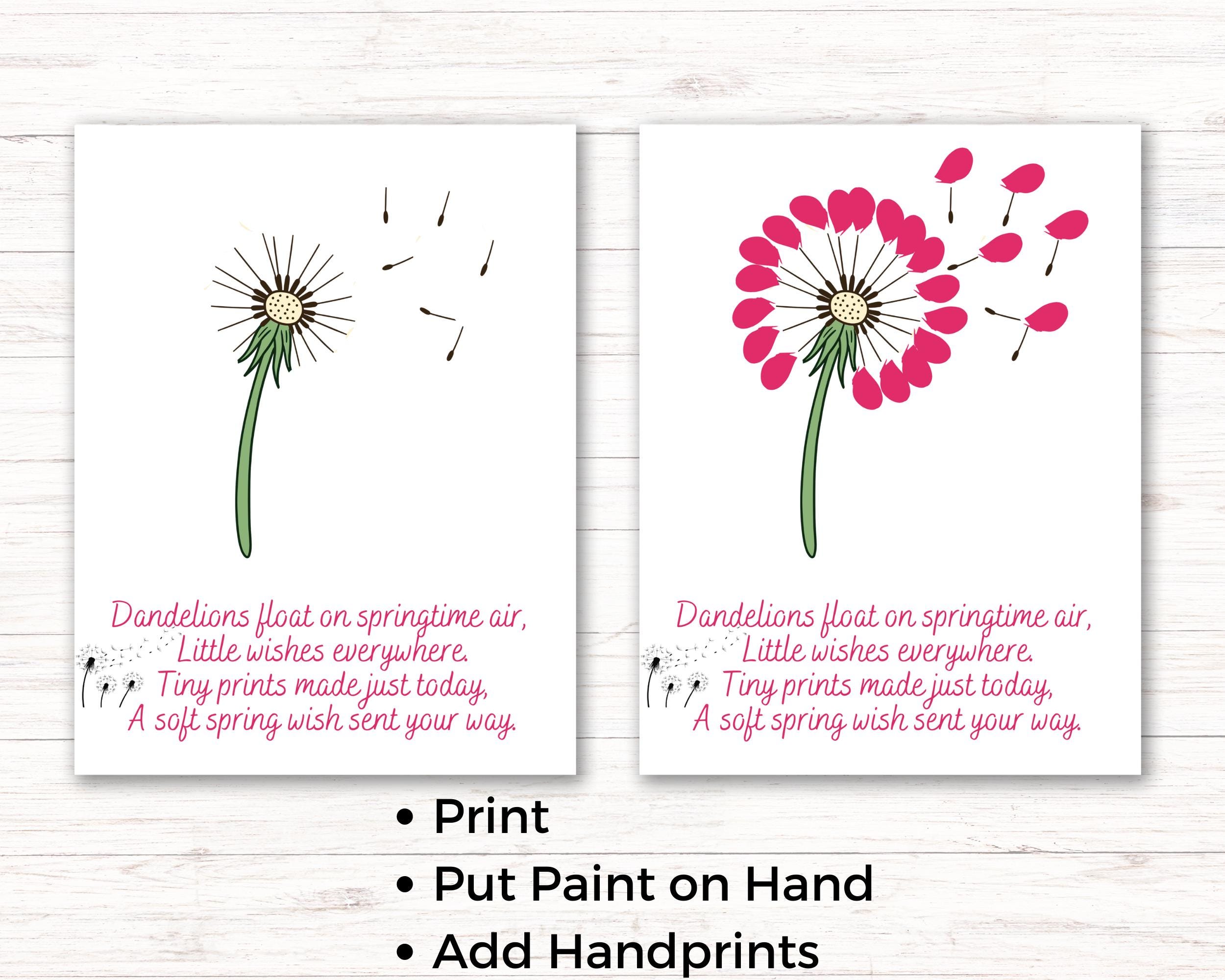 Dandelion Spring Handprint Art, Spring Handprint Craft for Toddlers ...