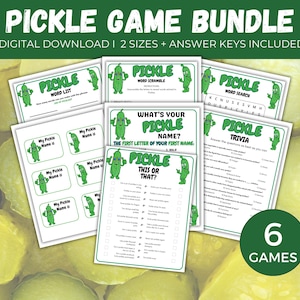 Pickle Games Bundle, Pickle Themed Party Activity, Party Party Games for kids and adults, Pickle Birthday Games, Pickle Baby shower