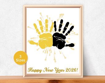 New Years Fireworks Handprint Art, New Years Handprint Craft for toddlers, New Years Keepsake, Handprint Poem, Happy New Year Activity