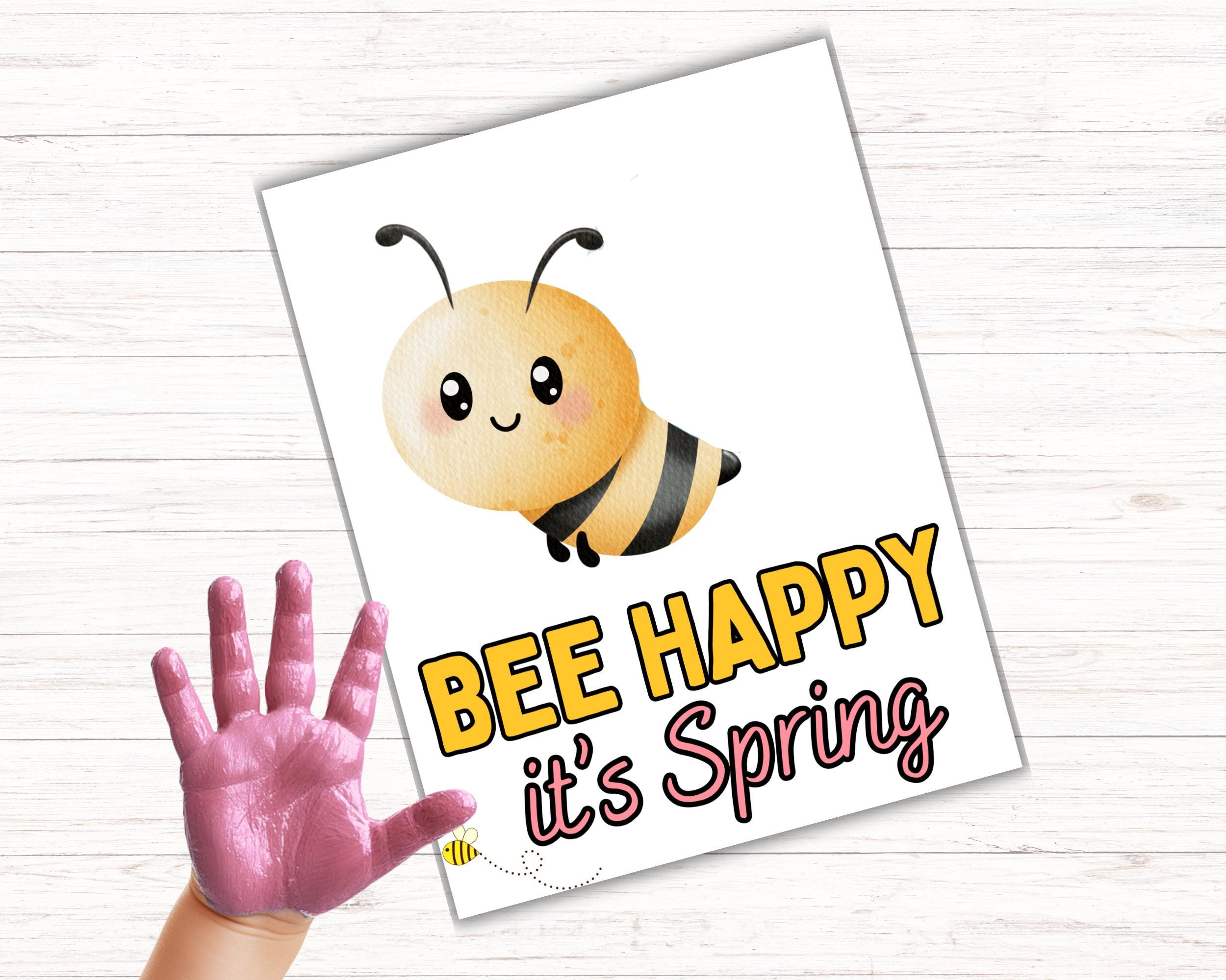 Bee Spring Handprint Art, Spring Handprint Craft for Toddlers, Spring ...