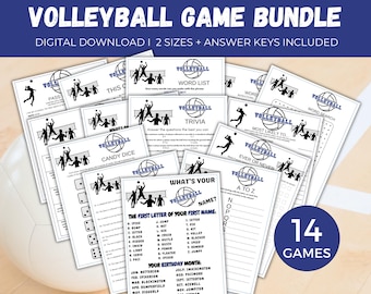 Volleyball Game Bundle, 14 Printable Volleyball Team Party Games, Travel Volleyball Game, Volleyball Team Building Games, Volleyball Party