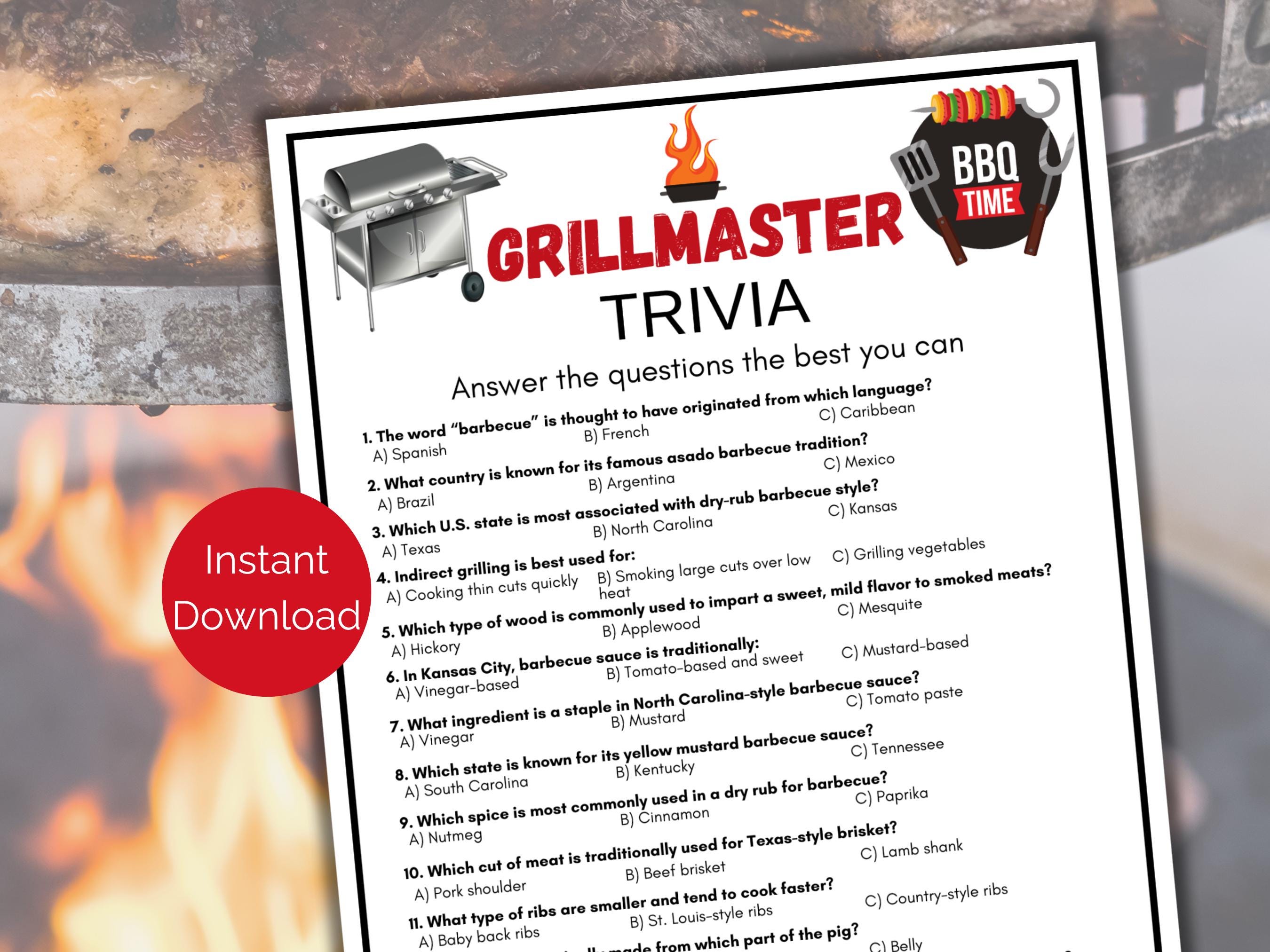 Jeu-questionnaire Grillmaster, anecdotes sur les barbecues, activité Je fais un barbecue, jeux festifs barbecue, jeux festifs barbecue, activité Grill
