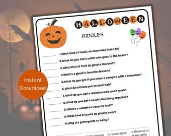 Zagadki na Halloween, Dowcipy na Halloween do druku dla dzieci i dorosłych, Aktywności na Halloween, Gra na imprezę Halloween, Gra na Halloween dla nastolatków