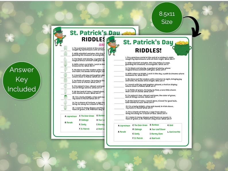 St Patricks Jokes, Printable St Patricks Day Riddles, St Patricks Day ...