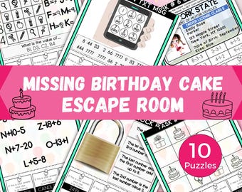 Birthday Escape Room for Kids, Printable Escape Room Kit, Birthday Party Games, DIY Escape Room for Kids Birthday Party, Kids Puzzle Game