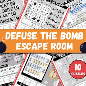 Bomb Escape Room for Kids, Printable Escape Room Kit, Birthday Party Games, DIY Escape Room for Kids Birthday Party, Kids Puzzle Game