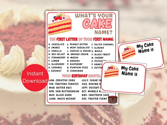 Example Cake Tag Birthday Cake Name Tags