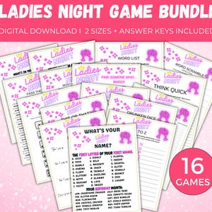 Ladies Night Game Bundle, 16 Printable Ladies Night Party Games, Girls Night Out Games, Group Games for Adults, Adult Party Games
