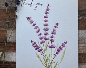 Watercolor Lavendar Notecards | Set of 4 Cards | Floral Stationery | Hand Painted Prints | Blank Cards with Envelopes | Greeting Cards