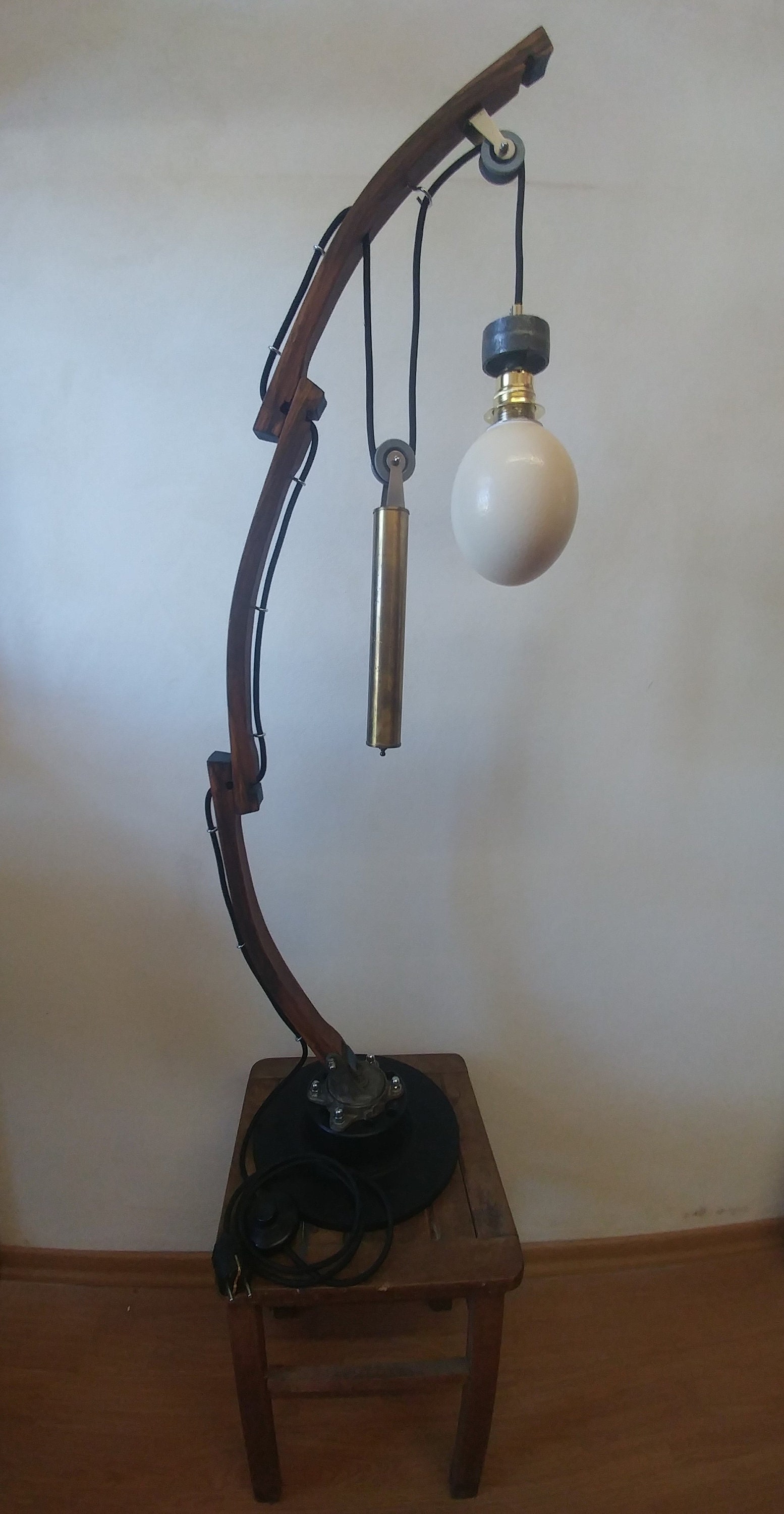 Standleuchte Upcycling Straussenei Holz Stehlampe | Etsy