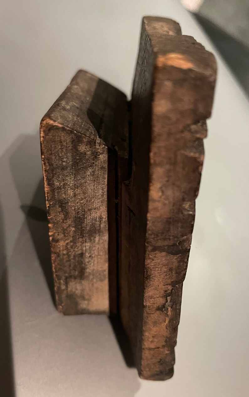 Antique Textile Block Stamp, Printing Block, Fabric Wooden Art