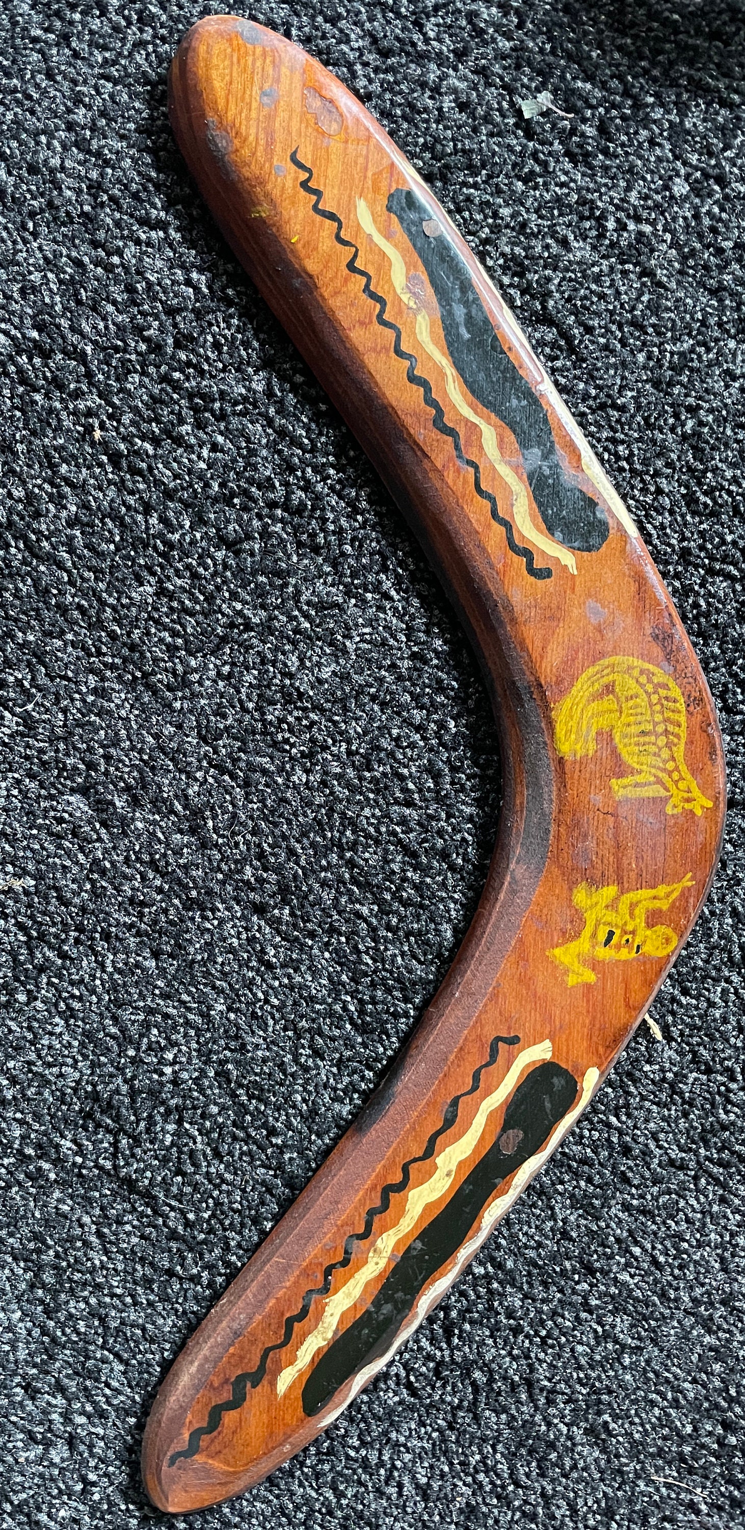 Hand Painted Wooden Boomerang. Australian theme Etsy