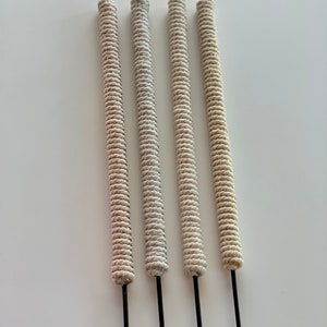 16 inch Handmade Soft White Cotton Macrame Twine Plant Support Pole Stake Trellis Totem for Climbing Plants