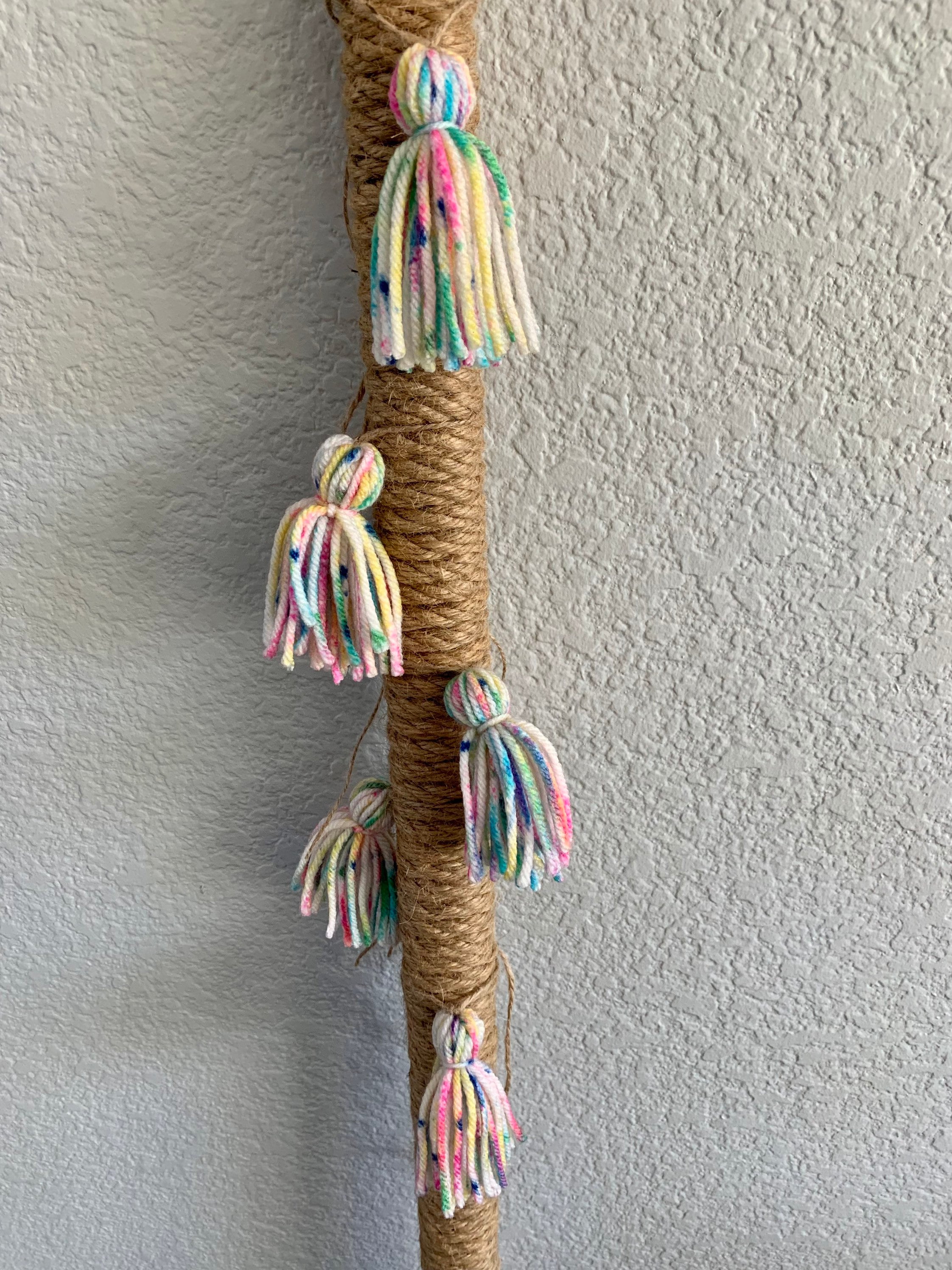 Boho Pole36 inch Solid Wood Handmade Jute Plant Support Pole Etsy