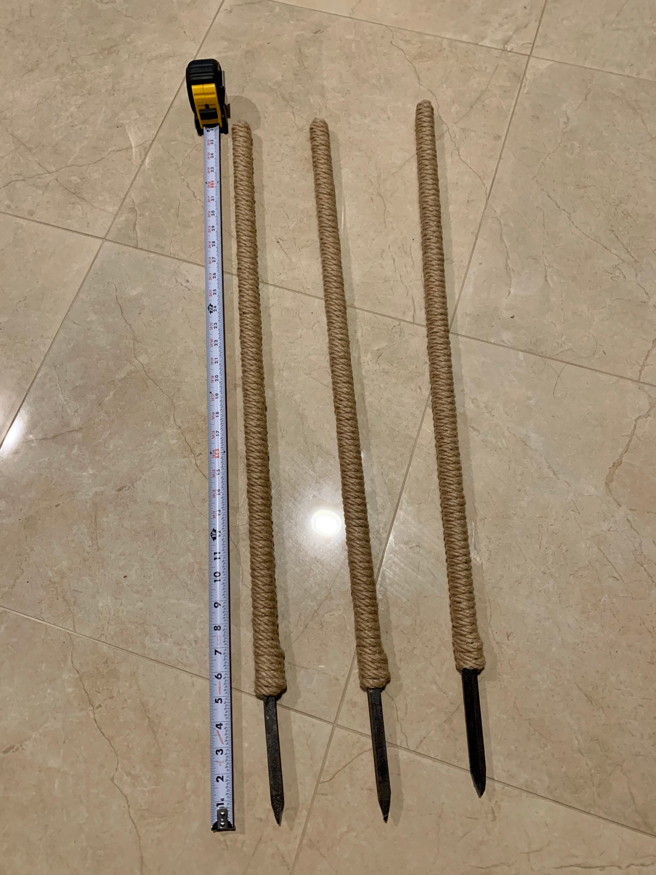 36 inch Solid Wood Handmade Jute Plant Support Pole for Etsy