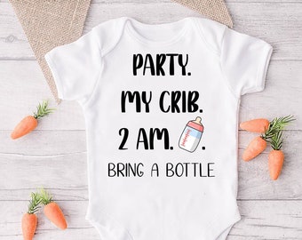 Funny Baby Vest Baby Shower Gift Boys Girls Bodysuit Grow Party 3am My Crib