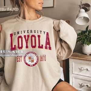 Loyola University Vintage style Sweatshirt, Loyola University Shirt, Loyola College Shirt, Loyola University Tshirt image 1