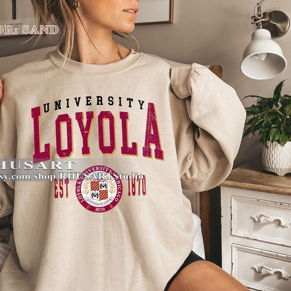 Loyola Universiteit Vintage stijl Sweatshirt, Loyola Universiteit Shirt, Loyola College Shirt, Loyola Universiteit T-shirt