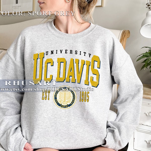 University Of California–Davis Vintage style Sweatshirt, UC Davis University Shirt, UC Davis  College Shirt, UC Davis University Tshirt