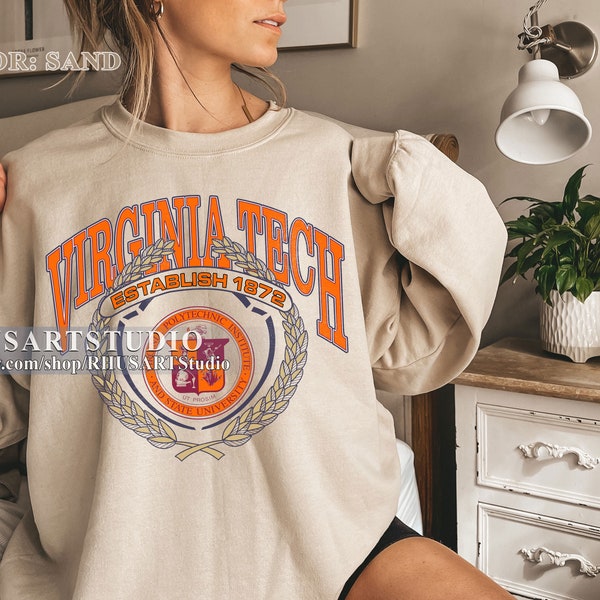 Limited Virginia Tech (1872) Sweatshirt, Vintage Style Virginia Tech (1872) Shirt, USA University Shirt, Back To School