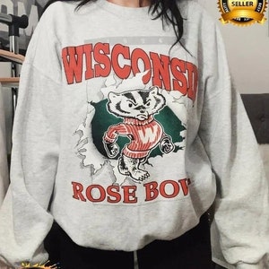 Vintage Wisconsin Badgers Sweatshirt, Wisconsin Badgers Shirt, NCAA Shirt, Unisex Shirt, Best Gift Ever, Gift For Fan, Sport Sweater Hoodie