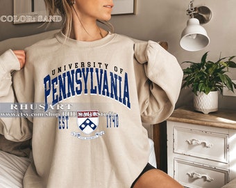 Sudadera estilo vintage de la Universidad de Pensilvania, camisa de la Universidad de Pensilvania, camisa universitaria de Pensilvania, camiseta de la Universidad de Pensilvania