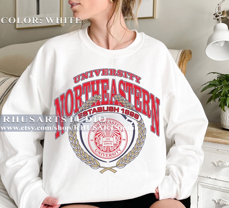 Limited Northeastern University 1898 Sweatshirt, Vintage Style ...