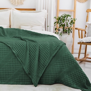 100% Cotton Soft Blanket Throw for Double Bed, 2 Seater Sofa, Couch, Settee, Waffle Bedding, Cozy Blanket 170x250 cm image 13