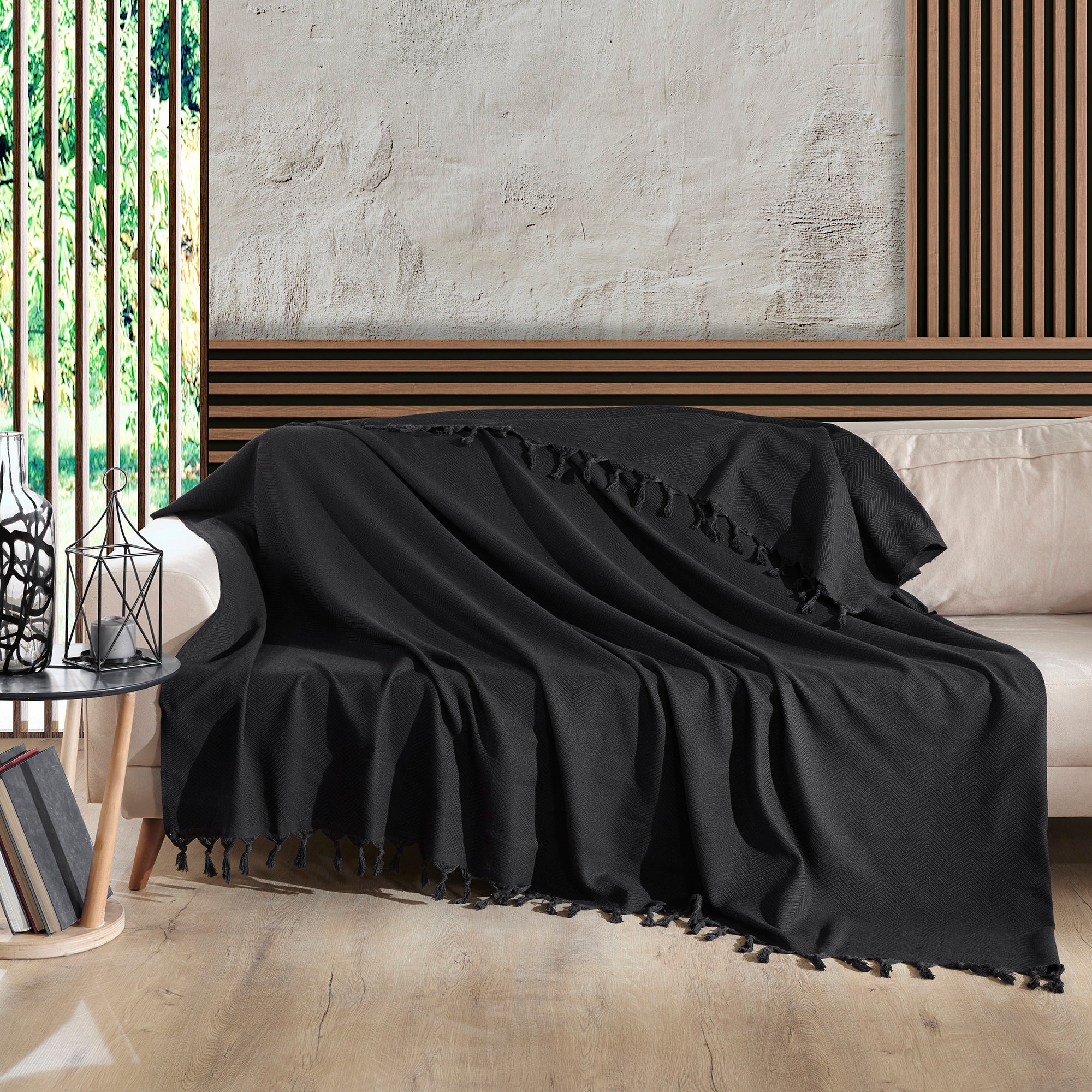 Black 2024 bed throw