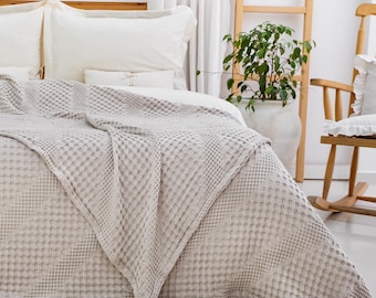 Bed Throw King Size Bedspread | 100% Cotton Soft Throw Blanket For Bed | Sofa Throws Large 2-3 Seater | Joanna Collection | (220 x 250 cm)