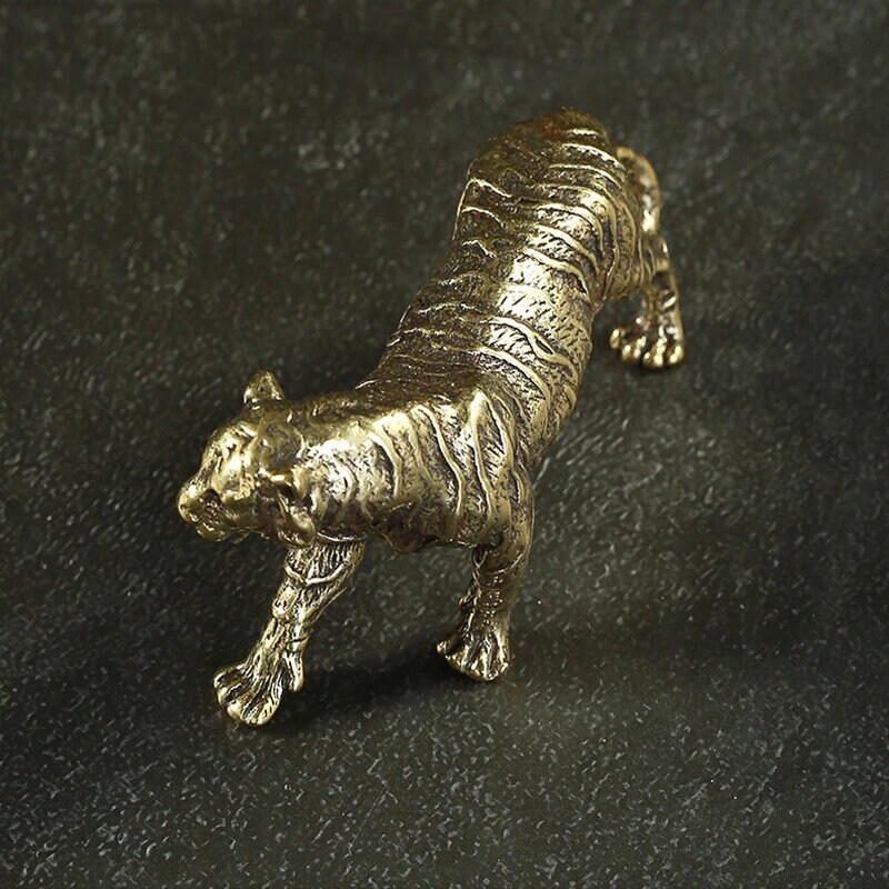 Brass Tiger Figurine Gift For A Friend Special Home& Desk Etsy