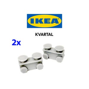 2 Stück IKEA Kvartal Vorhang Schiene Glider Doppel Halter Slider Ersatz Spares