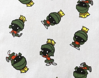 Book Cloth Marvin the Martian Licensed Fabric Print Paper Backed Fabric to make hand-made book covers/liners 17" x 30"