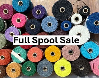 7 Ply WAXED Irish Linen Thread 28 Colors Available Selling in Spools Book Binding See details for approx lengths.