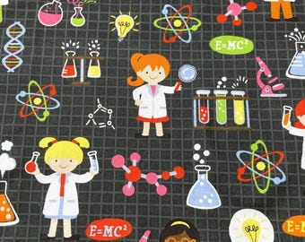 ¡La ciencia de la tela del libro es divertida! Imprima tela con respaldo de papel para hacer cubiertas/forros de libros hechos a mano en 2 tamaños disponibles.