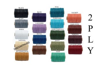 Hilo de lino encerado de 2 capas, 5/10/15 yardas, 18 colores para encuadernación de libros