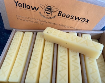 Barras de cera de abeja (2) Cantidad 1 oz c/u. Encerar hilo de lino, encuadernación, barra de cera