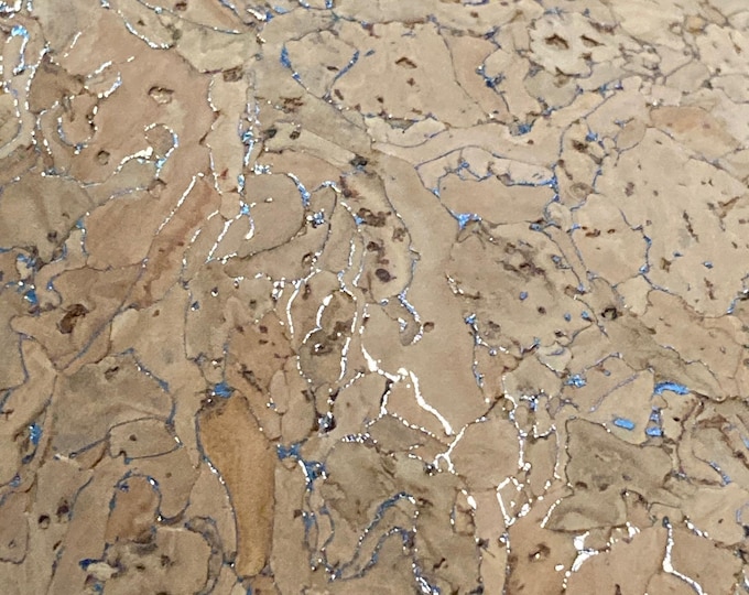 Cork Fabric in Natural Color With Silver Inlay 27