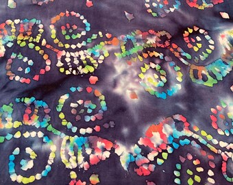 Tela de libro Tela de batik de punto de confeti azul Tela con respaldo de papel para hacer portadas/forros de libros hechos a mano 17" x 19"