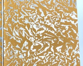 Silver & Orange texture Grained Paper, 12" x 17" Light-weight 30-40#.  This is lightweight paper with raised silver color.