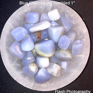 Blue Chalcedony Tumbled 1&quot; Stones - Choose Your Stone - Blue Chalce. is a creative stone, improves memory, communication.