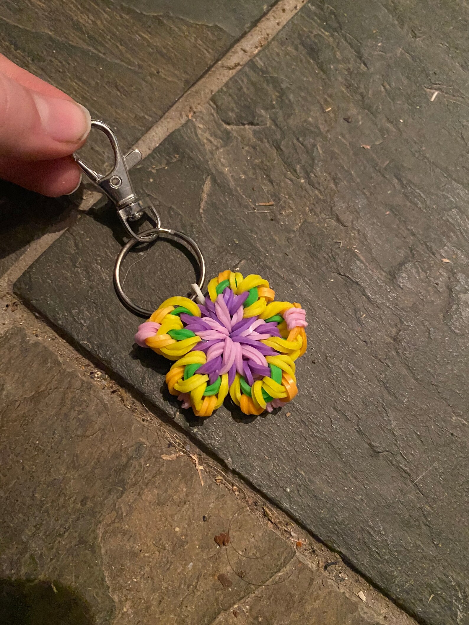 Rainbow Loom Cali Flower Keychain/charm Etsy